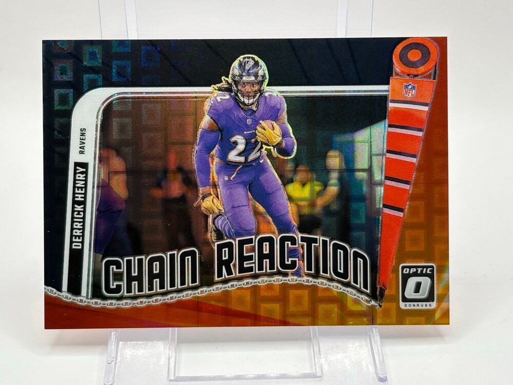 2024 Panini Optic Derrick Henry Chain Reaction Black Pandora Refractor 4/25 SP